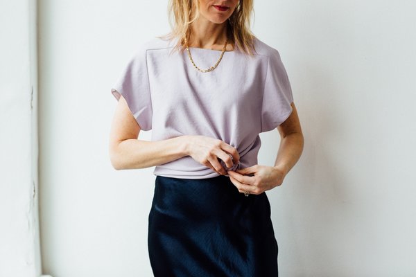 Vince Satin Slip Skirt - Coastal Blue