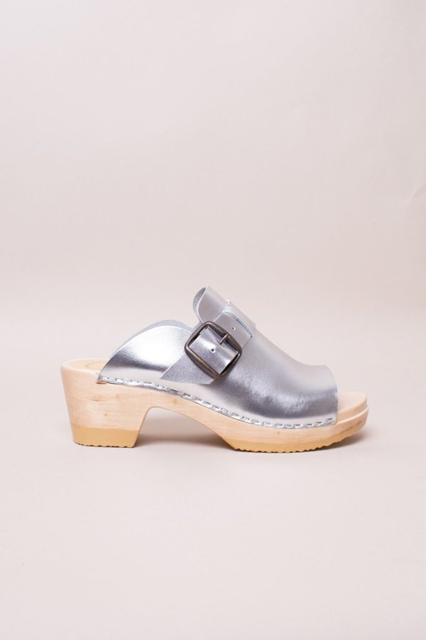No.6 Riley Open Toe Clog On Mid Heel No.6 Riley Open Toe Clog On Mid Heel