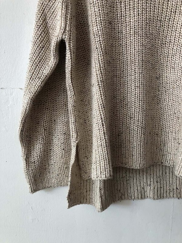 lauren manoogian shaker v neck - beige tweed lauren manoogian shaker v neck - beige tweed