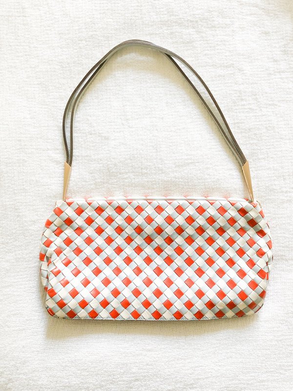 Pre-loved Bottega Veneta Woven Leather Handbag - Blue/Orange 