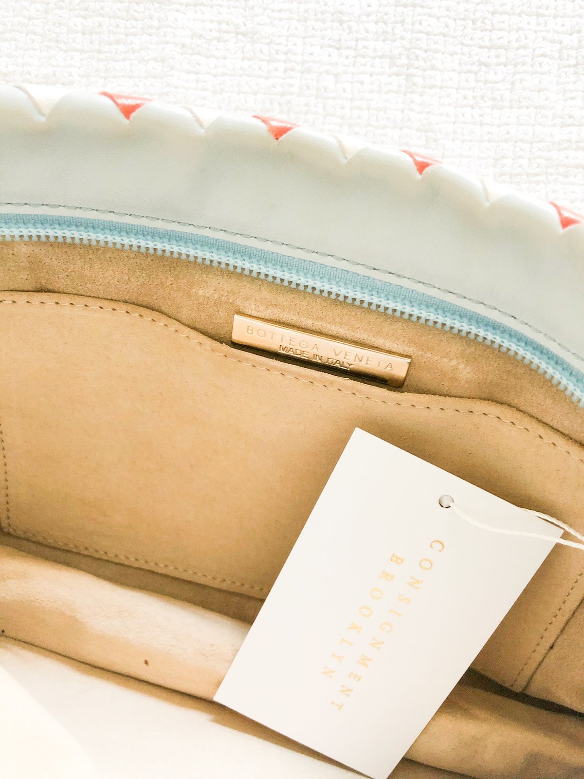 Pre-loved Bottega Veneta Woven Leather Handbag - Blue/Orange  - Image 4 of 6