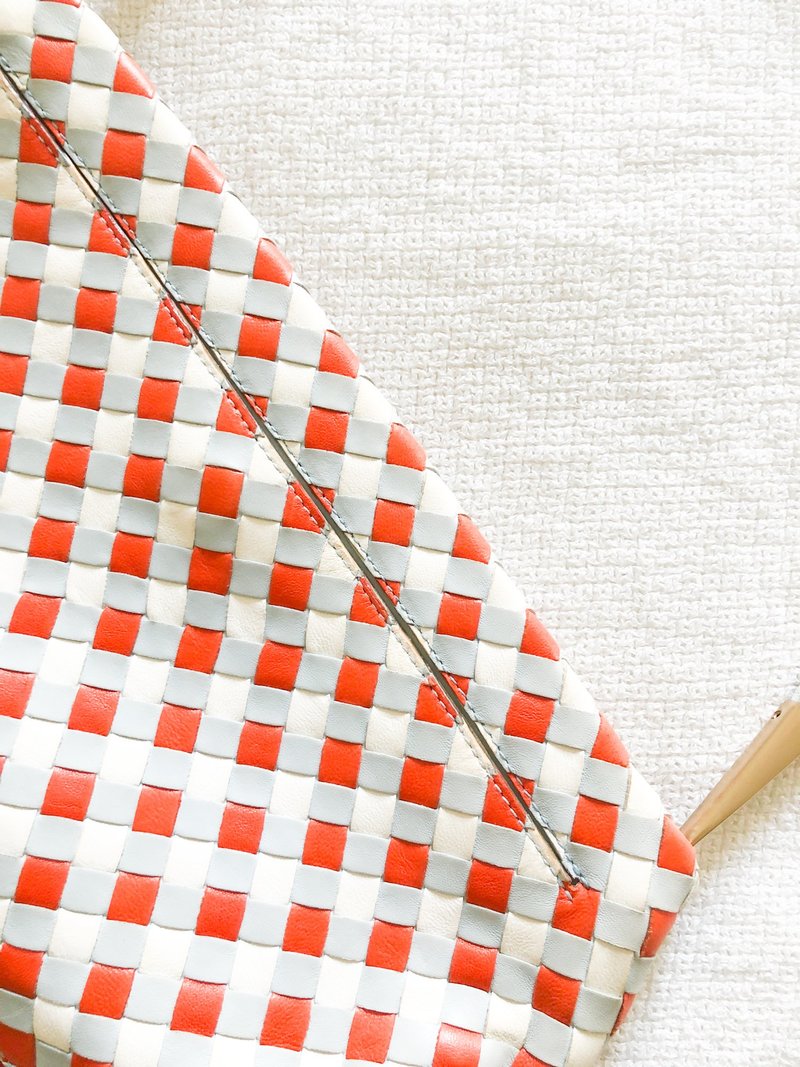 Pre-loved Bottega Veneta Woven Leather Handbag - Blue/Orange 