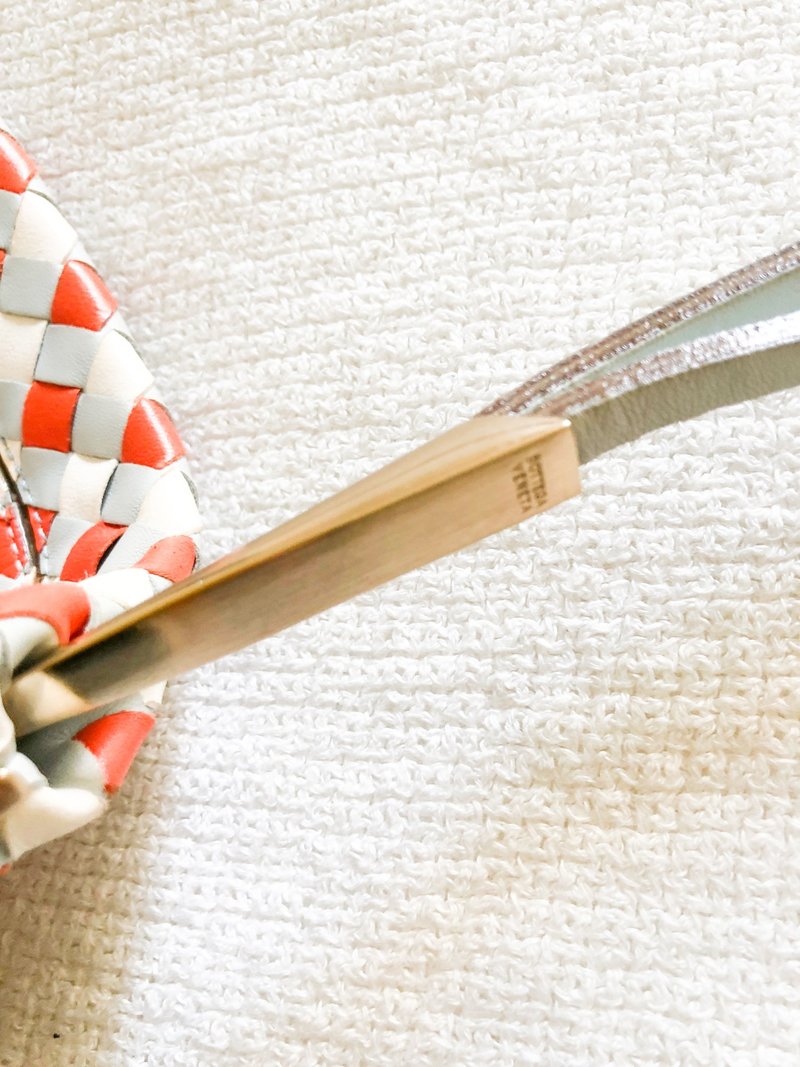 Pre-loved Bottega Veneta Woven Leather Handbag - Blue/Orange 