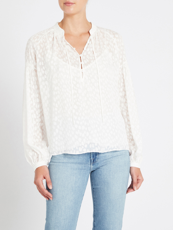 FRAME Denim Smocked Peasant Top - White FRAME Denim Smocked Peasant Top - White