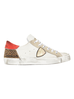 Philippe Model Paris Prsx Veau Leopard Sneaker - White Philippe Model Paris Prsx Veau Leopard Sneaker - White