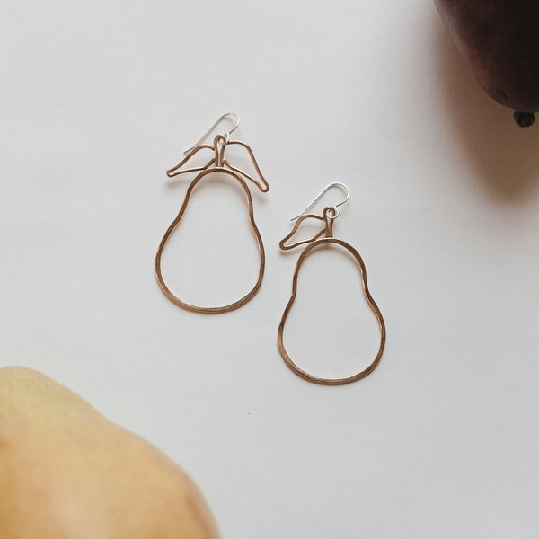 Knuckle Kiss DS Pear Earrings - Brass Knuckle Kiss DS Pear Earrings - Brass