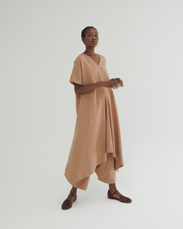 Monica Cordera Clay Pot Asymmetric Ramie Dress Monica Cordera Clay Pot Asymmetric Ramie Dress