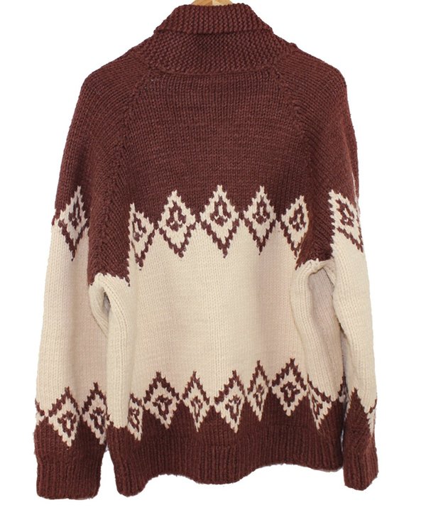 Vintage 1950s Hand Knit Cowichan Sweater - Neutral Brown/Cream Vintage 1950s Hand Knit Cowichan Sweater - Neutral Brown/Cream