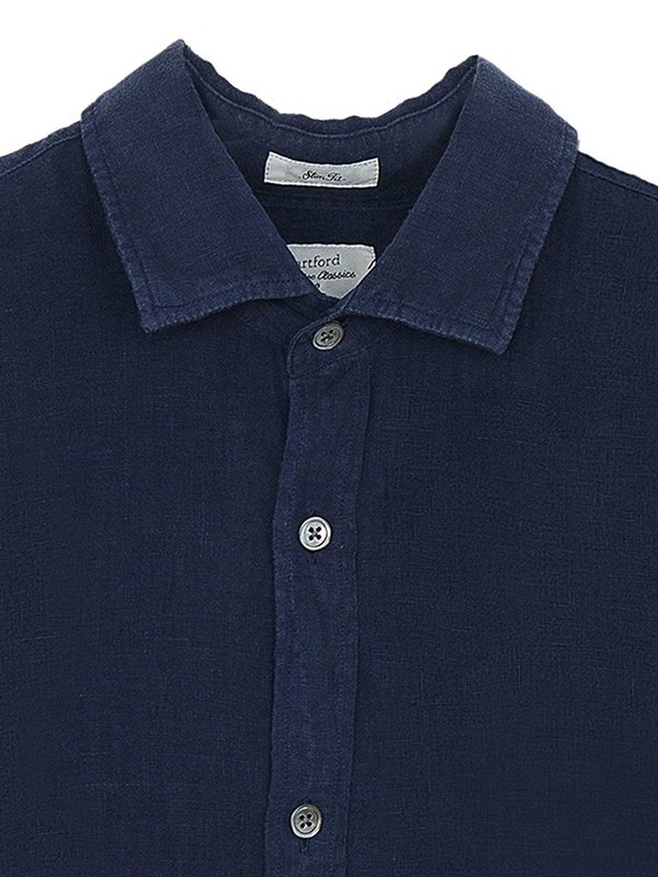 Hartford Sammy Linen Shirt - Deep Blue Hartford Sammy Linen Shirt - Deep Blue