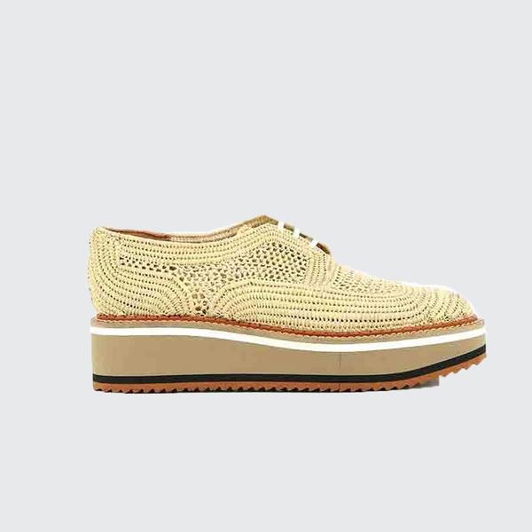 Robert Clergerie Birdie Raffia Laceup - NATURAL Robert Clergerie Birdie Raffia Laceup - NATURAL