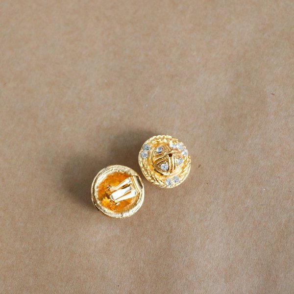 Vintage Karl Lagerfeld Clip On Earrings - gold Vintage Karl Lagerfeld Clip On Earrings - gold