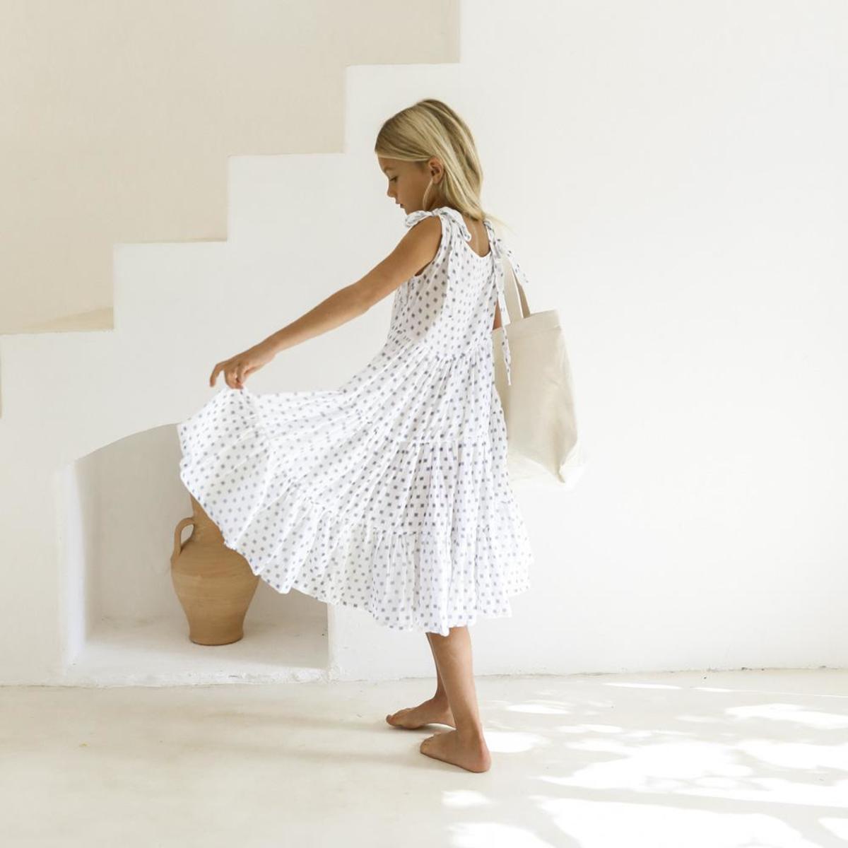 Yoli & Otis Jaana Kid's Dress - Blue Squares | Garmentory Yoli & Otis Jaana Kid's Dress - Blue Squares | Garmentory