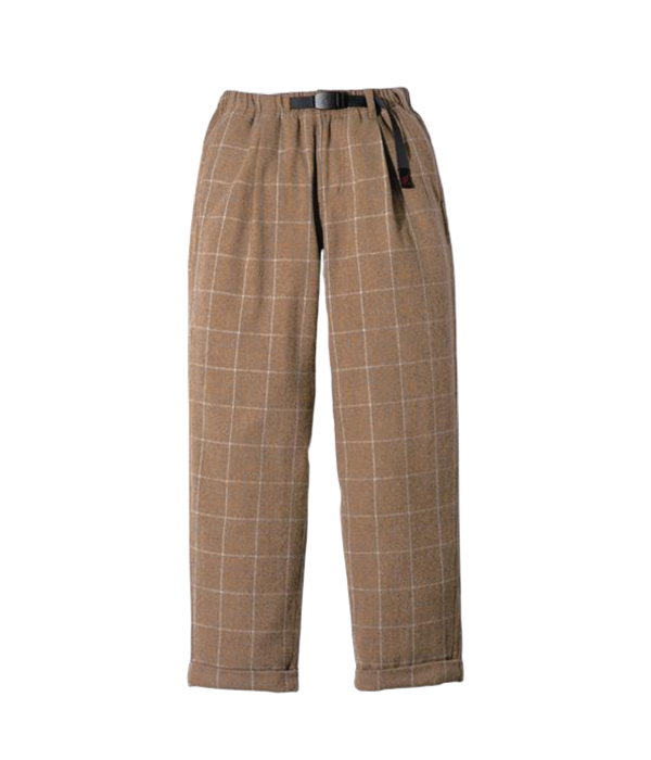 Gramicci Wool Blend Tuck Tapered Pants - Glen Check Camel Gramicci Wool Blend Tuck Tapered Pants - Glen Check Camel