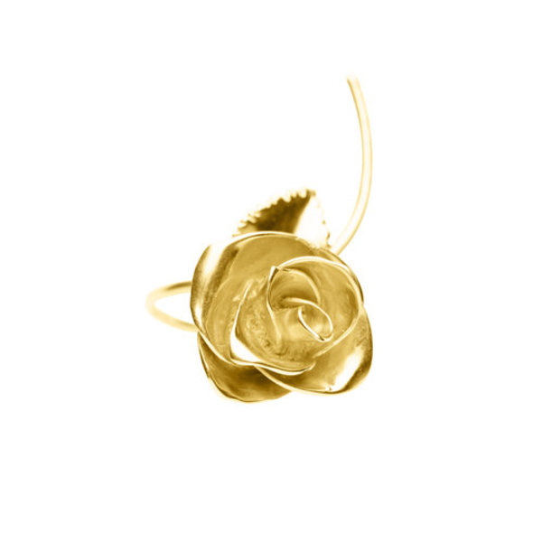 VIBE HARSLOF x FACETASM Goldplated Rose Ring - Gold VIBE HARSLOF x FACETASM Goldplated Rose Ring - Gold