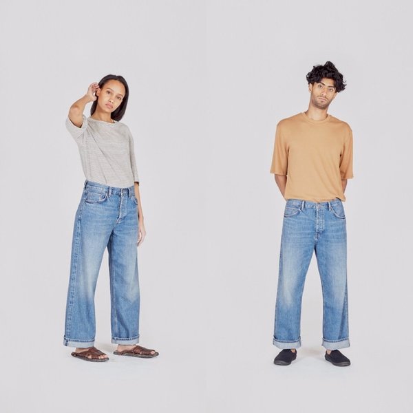 wide leg selvedge denim