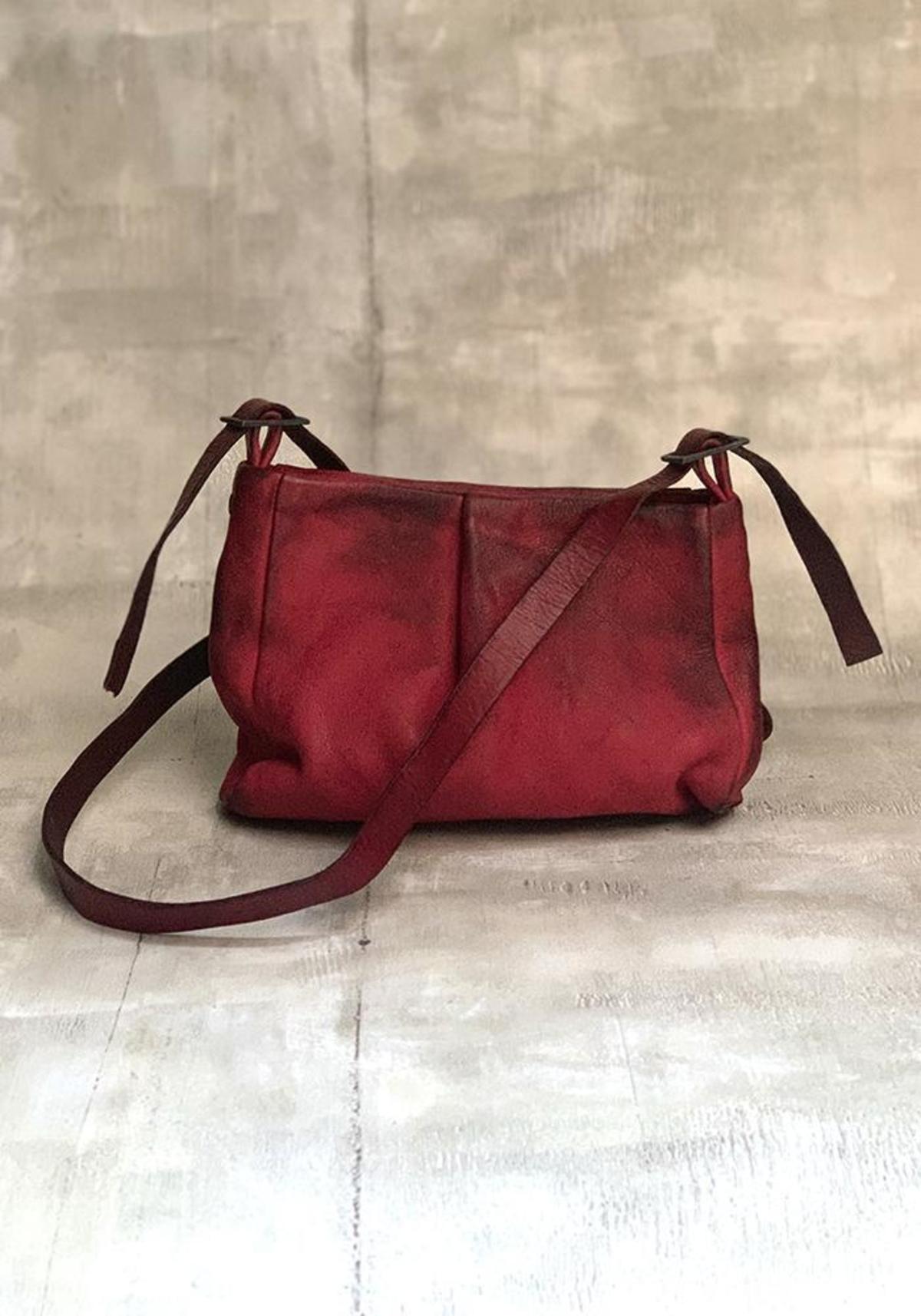 Nutsa Modebadze Small Leather Bag Red Garmentory