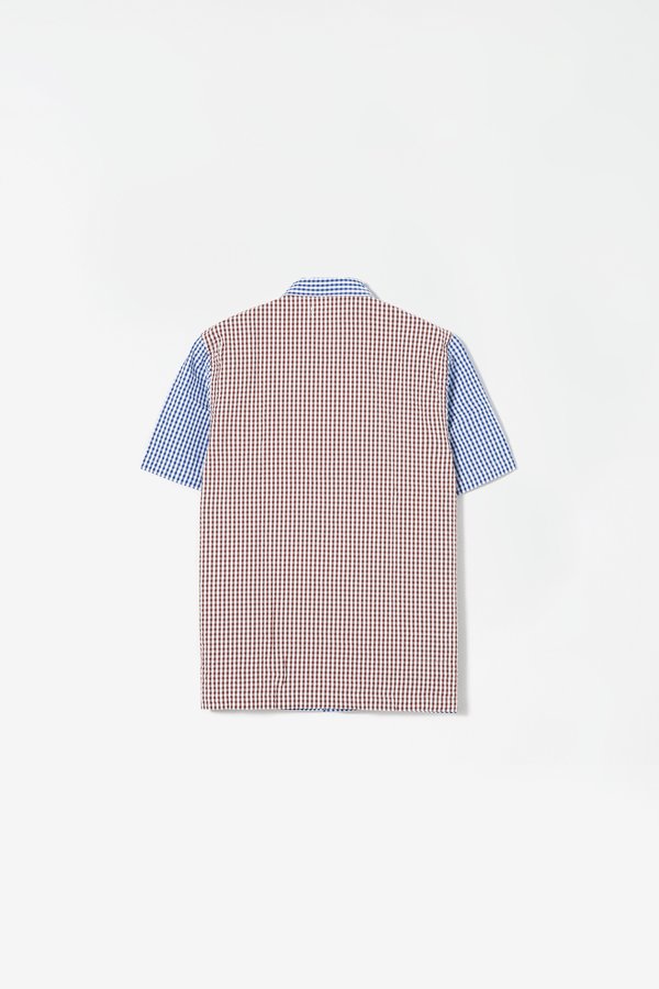 Universal Works Road shirt - gingham blue/brown Universal Works Road shirt - gingham blue/brown