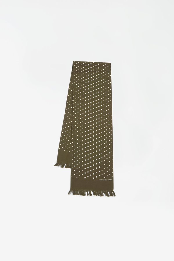 Universal Works Short scarf - dot print olive Universal Works Short scarf - dot print olive