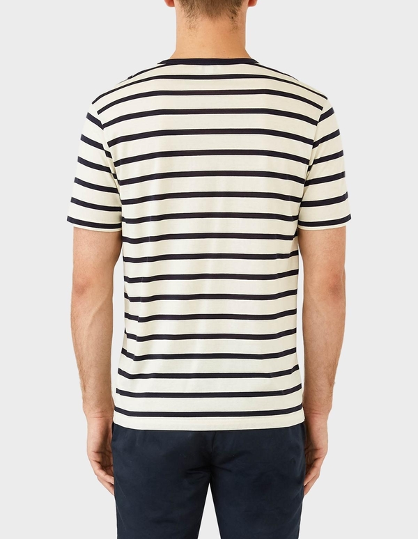 Sunspel Short Sleeve Striped Crew Neck T-Shirt Sunspel Short Sleeve Striped Crew Neck T-Shirt