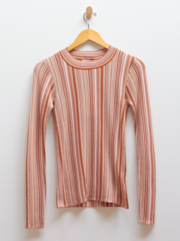Rodebjer Vala Stripe Top - Faded Terracotta