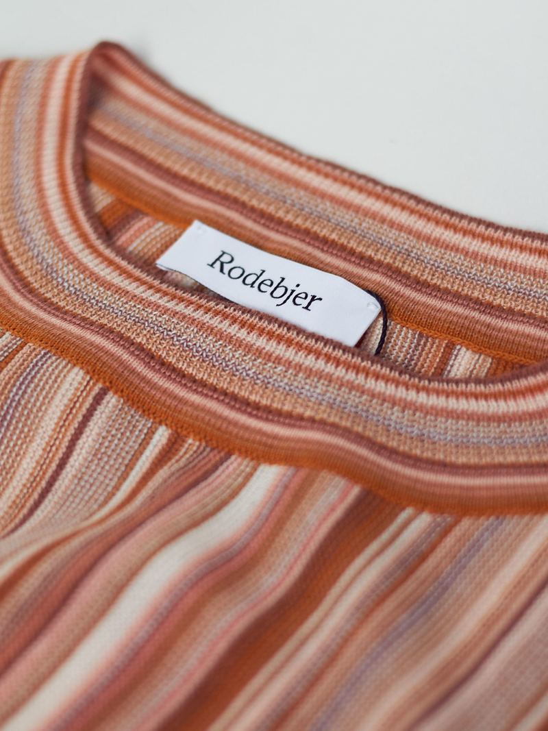 Rodebjer Vala Stripe Top - Faded Terracotta