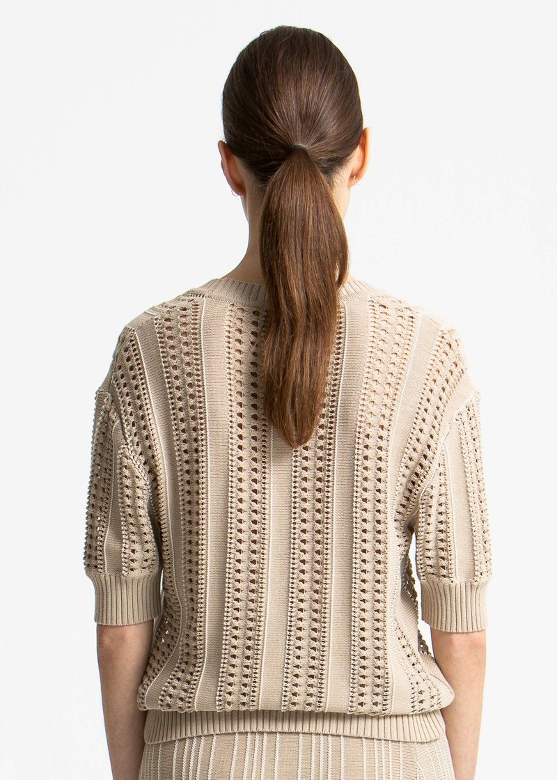 House of Dagmar Tonya Top - Sand Multi Stripe