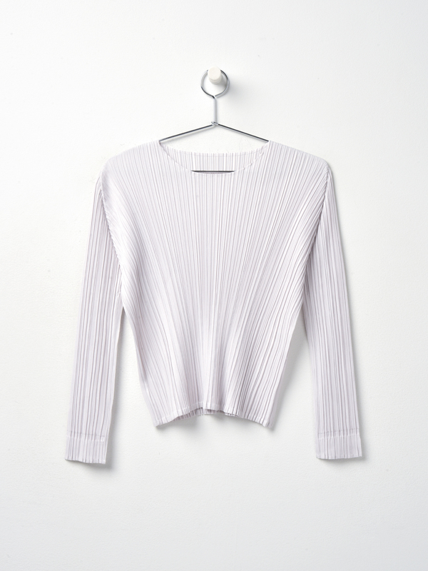 Pleats Please Issey Miyake MELLOW PLEATS TOP - PEARL WHITE