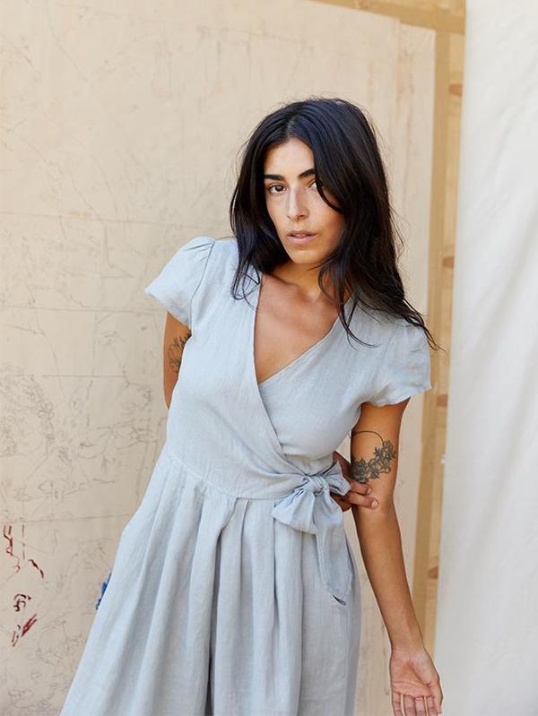 linen wrap jumpsuit