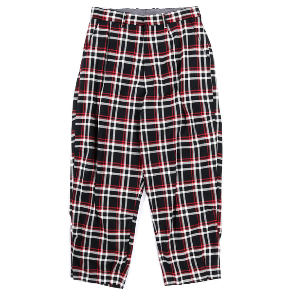N.Hoolywood Random Tacked Wide Tapered Pants - BLACK CHECK N.Hoolywood Random Tacked Wide Tapered Pants - BLACK CHECK