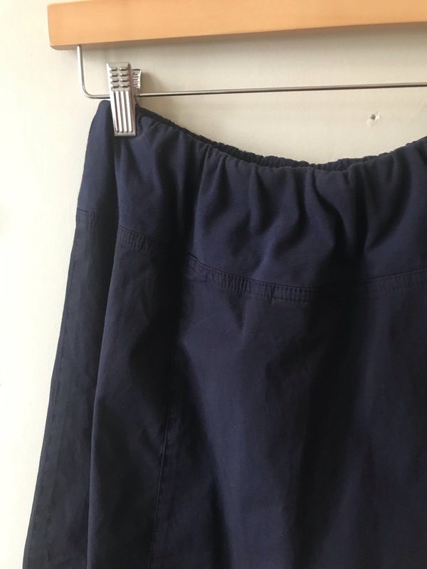 Eleven Stitch Rib Yoke Skirt - Indigo