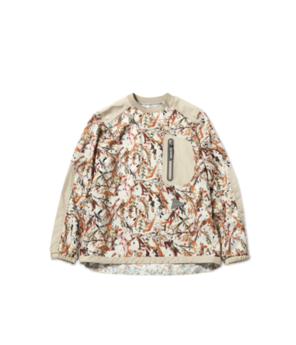 and wander Printed Vent Pullover - Beige and wander Printed Vent Pullover - Beige