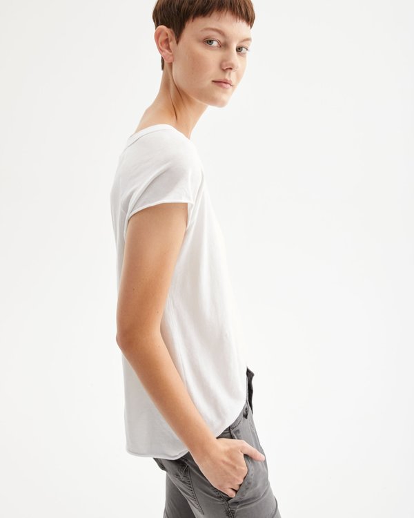 Nili Lotan Short-Sleeve Baseball Tee - White Nili Lotan Short-Sleeve Baseball Tee - White