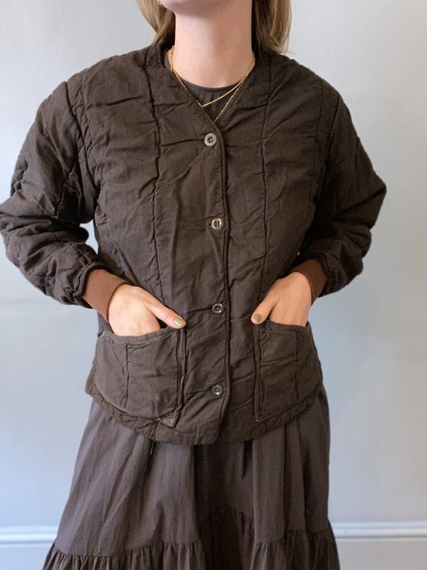 WOLF & GYPSY VINTAGE V Neck Over Dyed Military Liner - Chocolate WOLF & GYPSY VINTAGE V Neck Over Dyed Military Liner - Chocolate
