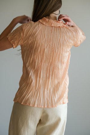 VINTAGE PLEATED SHIRT - PEACH VINTAGE PLEATED SHIRT - PEACH