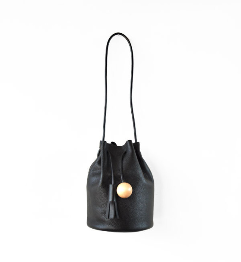 Building Block Pebbled Black Bucket Bag | Garmentory