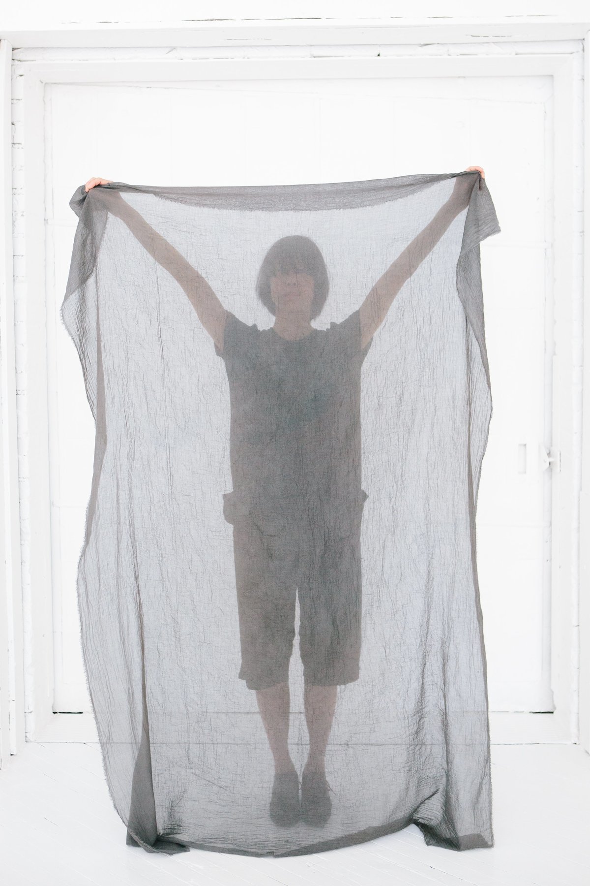 Scarf Shop fine organic cotton scarf - fog - Image 3 of 3