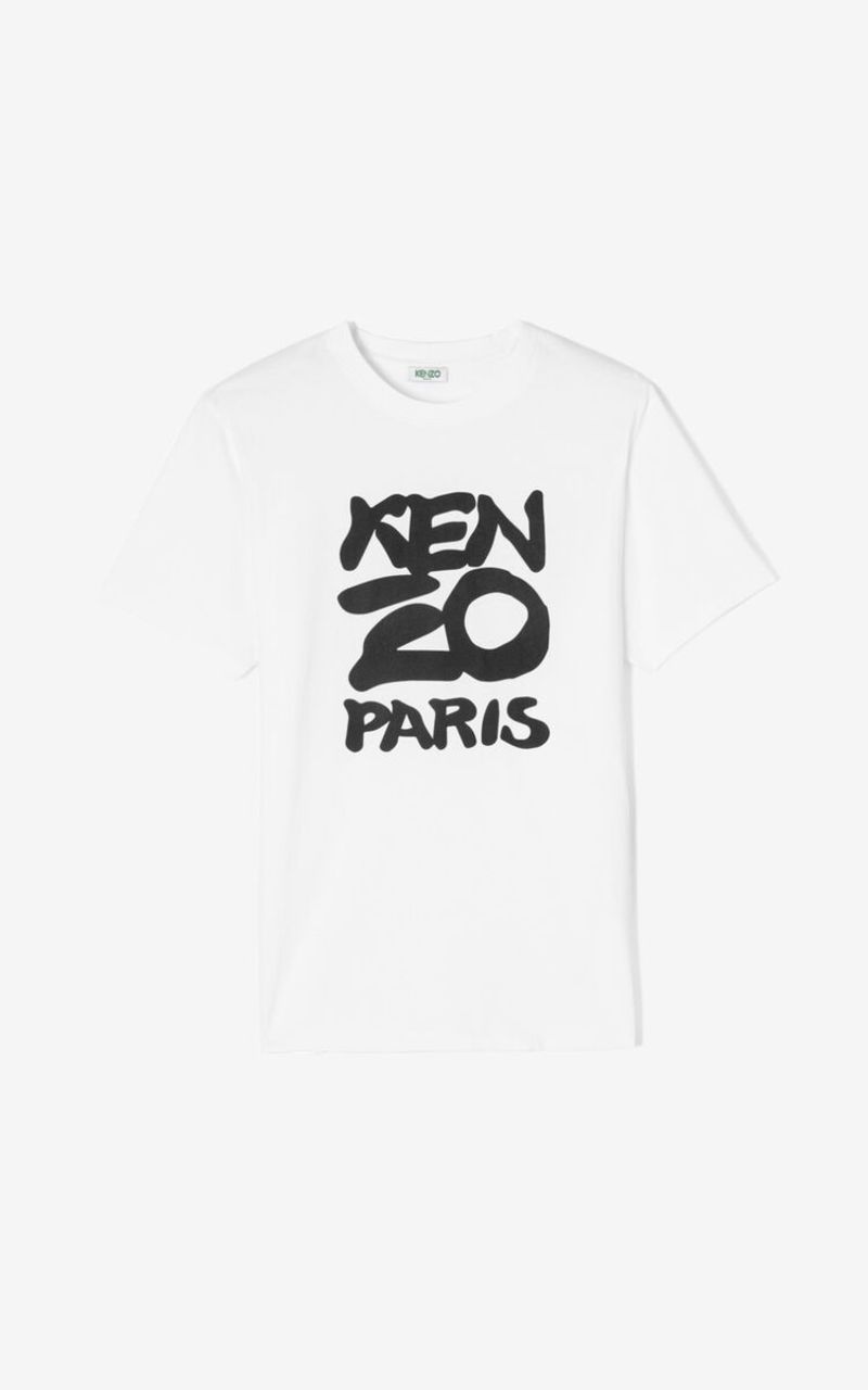 Kenzo Paris Logo Print T-Shirt - White | Garmentory