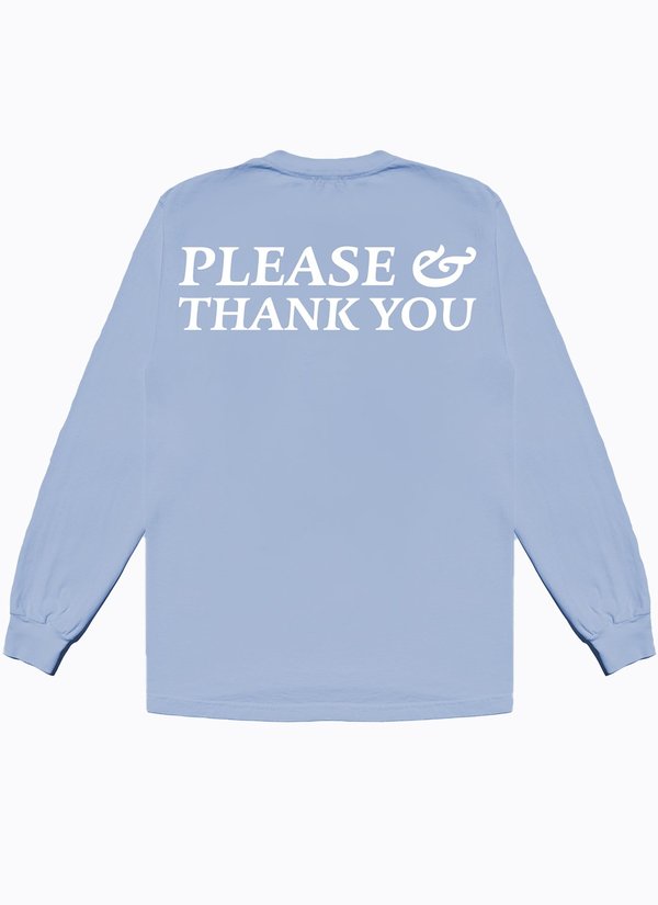 Noble Gentlemen Trading Co. Please & Thank You Long Sleeve Tee - Sky Blue Noble Gentlemen Trading Co. Please & Thank You Long Sleeve Tee - Sky Blue