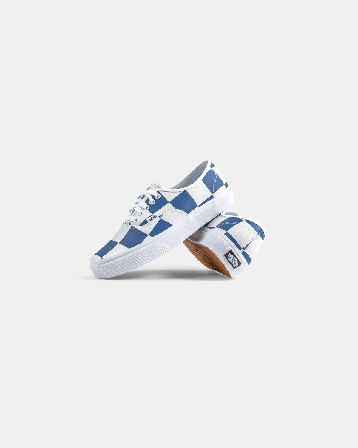 VANS Authentic Leather Check Shoe - white/blue - Image 3 of 5
