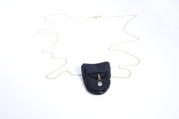 Talisman Floating Diamond Pouch Necklace Talisman Floating Diamond Pouch Necklace