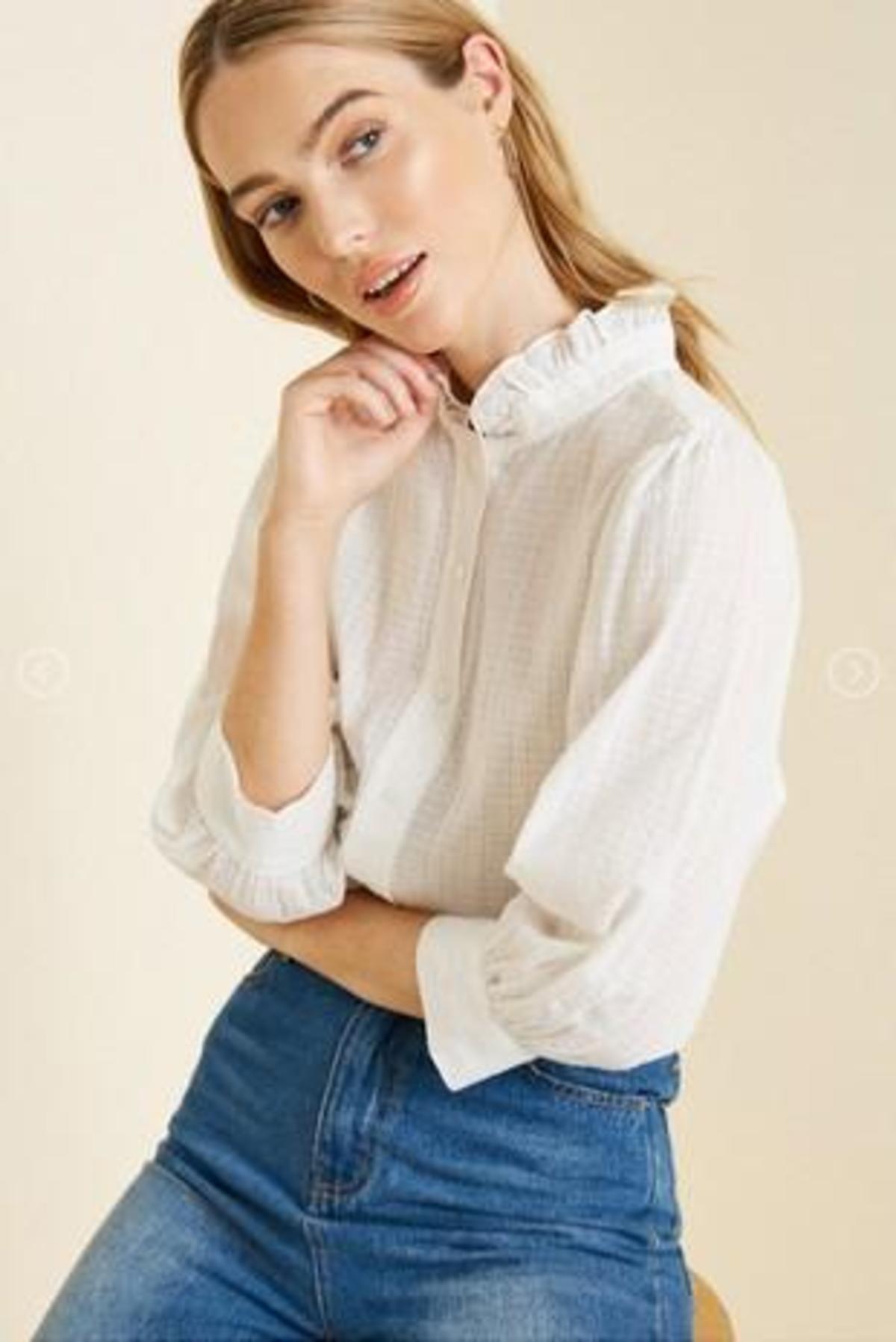 Hayden Los Angeles Regina ruffle button down top - Image 1 of 2