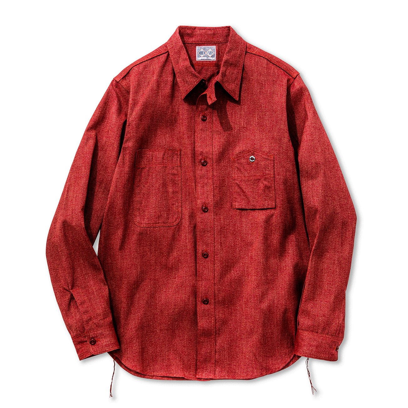 THE REAL M cCOY’sネルシャツ(XL) 8HOUR UNION The Real McCoy's 8 HOUR UNION CHAMBRAY WORK SHIRT - RED