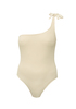 clō stories Margot textured one-shoulder swimsuit - ribbed in sand - Thumbnail 2
