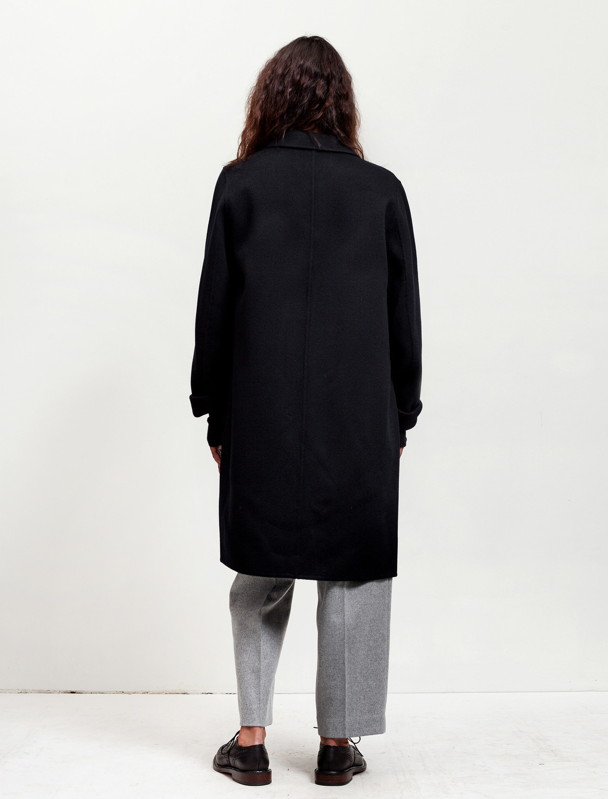 Acne Studios Womens Elsa Doublé Coat Navy | Garmentory
