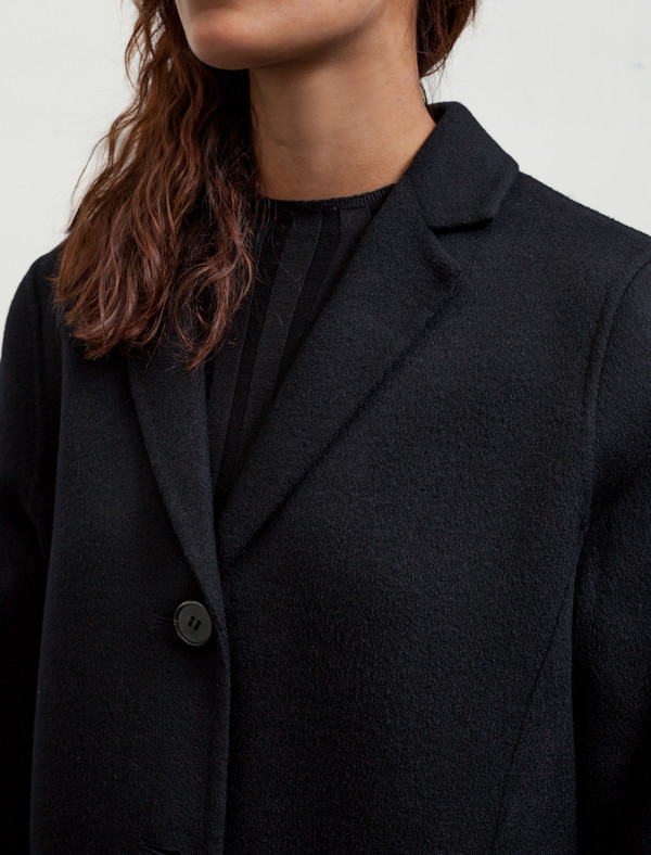 Acne Studios Womens Elsa Doublé Coat Navy | Garmentory