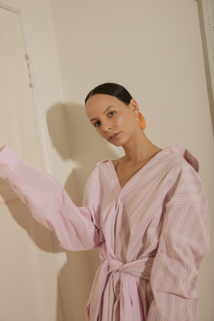 APPLE SAVE Cotton Twin Shirt - Pink/White APPLE SAVE Cotton Twin Shirt - Pink/White