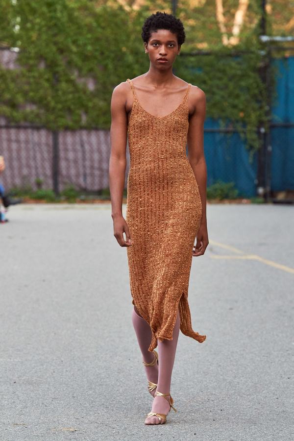 Gauntlett Cheng Ribbon Dress Ochre Garmentory