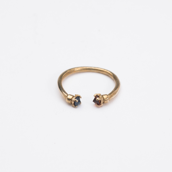 Aesa Mirror Ring with Blue Spinel and Spessersite Aesa Mirror Ring with Blue Spinel and Spessersite