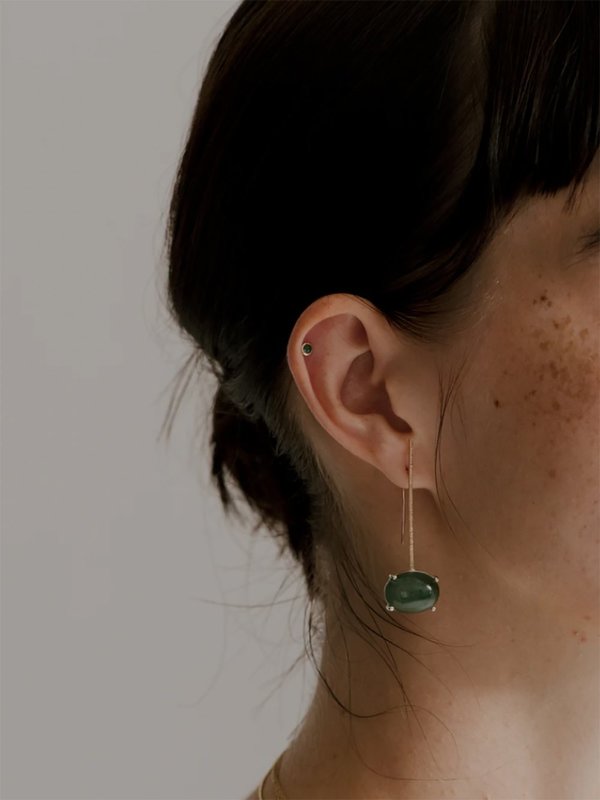 blanca monrós gómez emerald bezel stud - 14k gold blanca monrós gómez emerald bezel stud - 14k gold