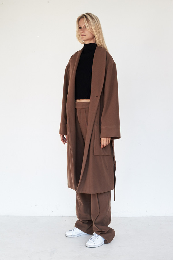 Wool Full Robe Coat Wool Full Robe Coat